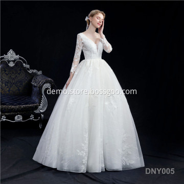 Wedding Autumn Lace Slimming Fashion Bride Halter Tail long sleeve wedding dress